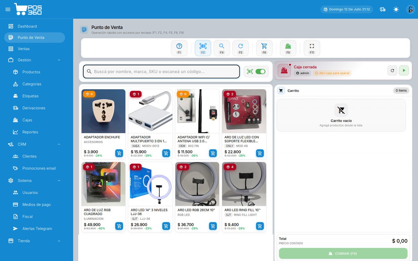 POS 360 · punto de venta en el escritorio