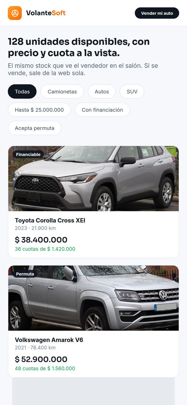 VolanteSoft · la tienda desde el celular