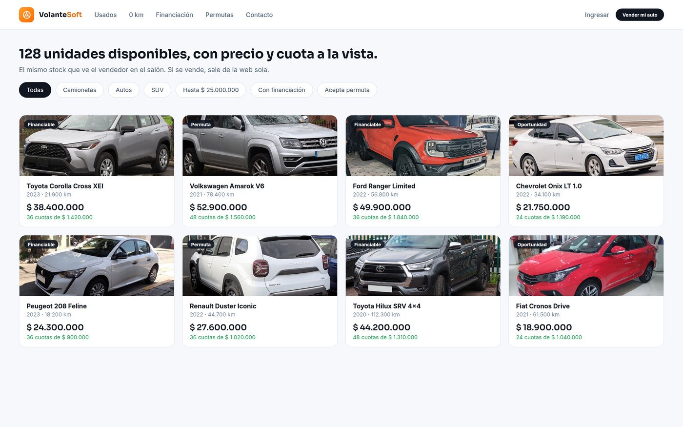 Tienda pública de VolanteSoft